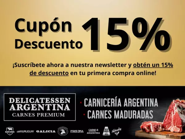 Cupón 15% de descuento en tu próxima compra online