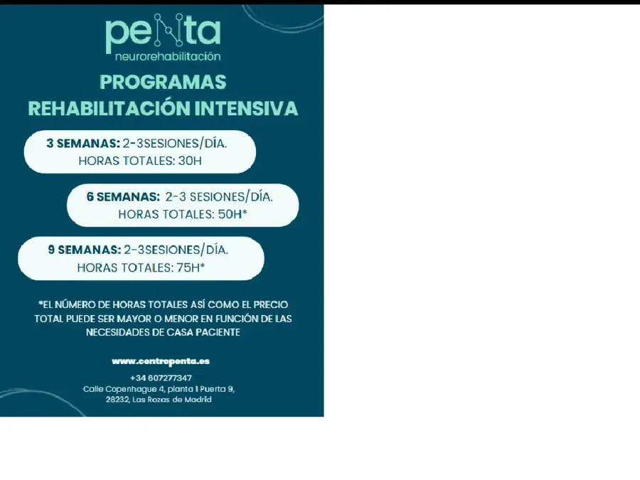 PROGRAMAS DE REHABILITACIÓN INTENSIVA 