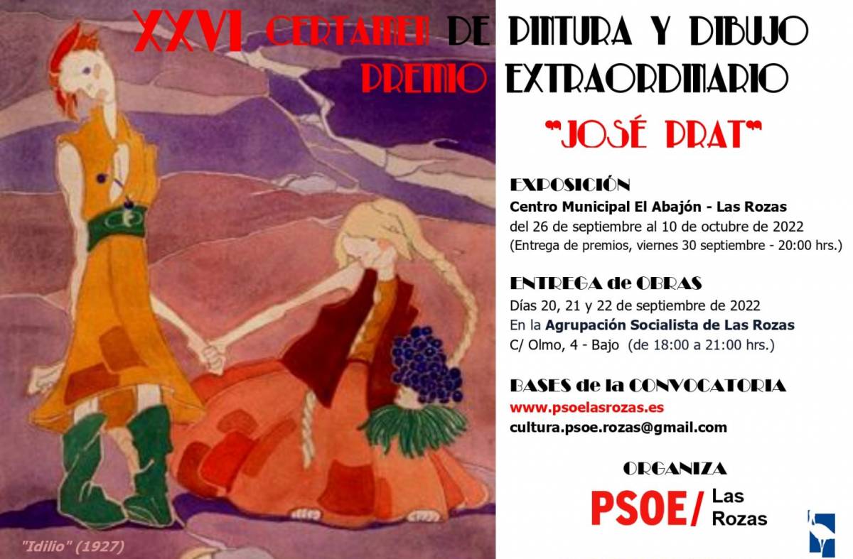 El PSOE de las Rozas organiza el XXVI Certamen de Pintura y Dibujo “José  Prat” - Noticias en Las Rozas
