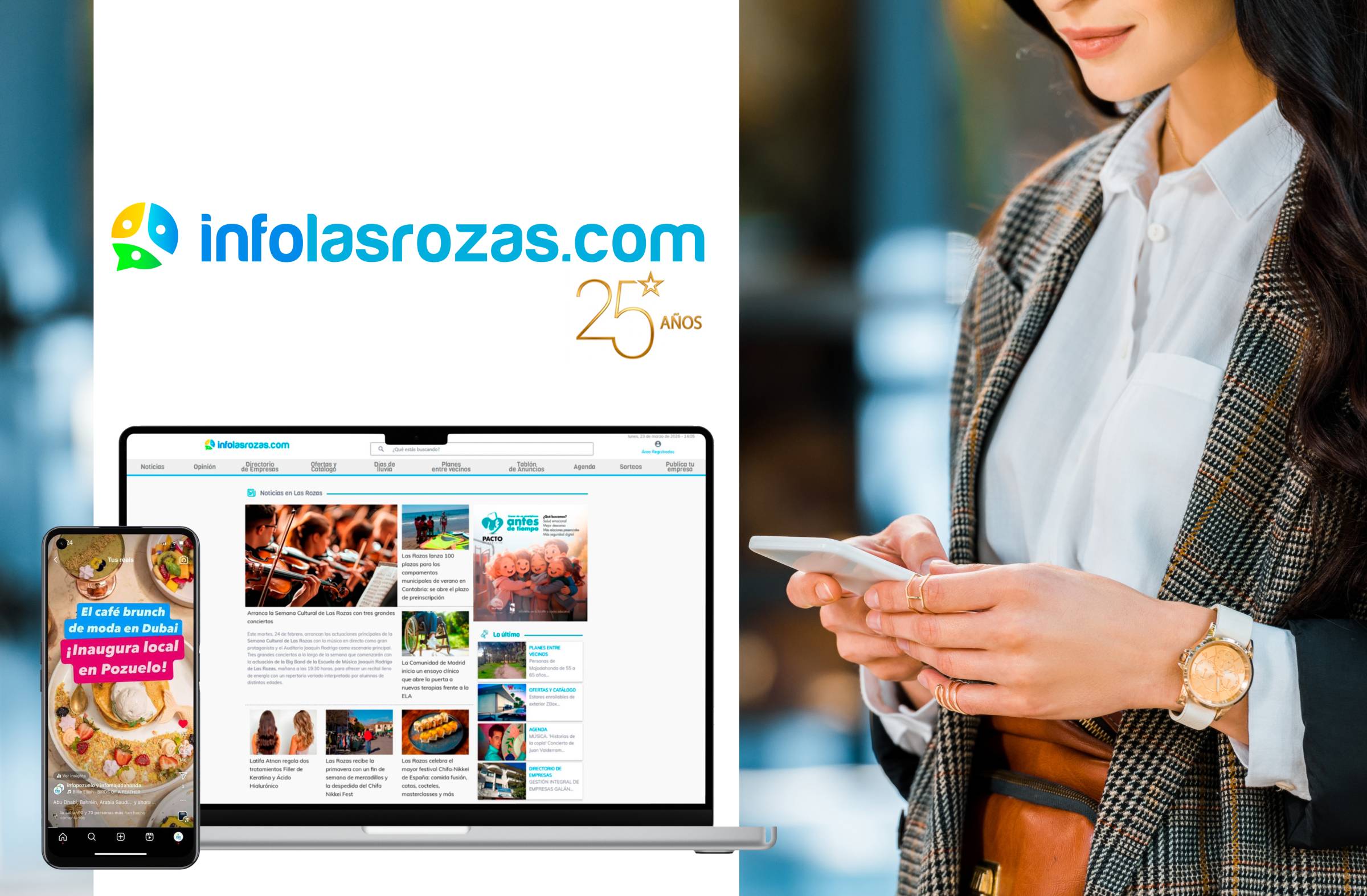 
                                                    InfoLasRozas.com celebra 25 años como la mayor comunidad online del Noroeste con un doble sorteo para vecinos y empresas