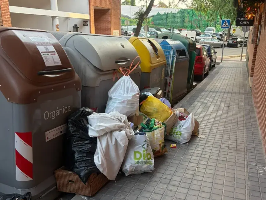 Contenedores desbordados y ratas en la Plazuela