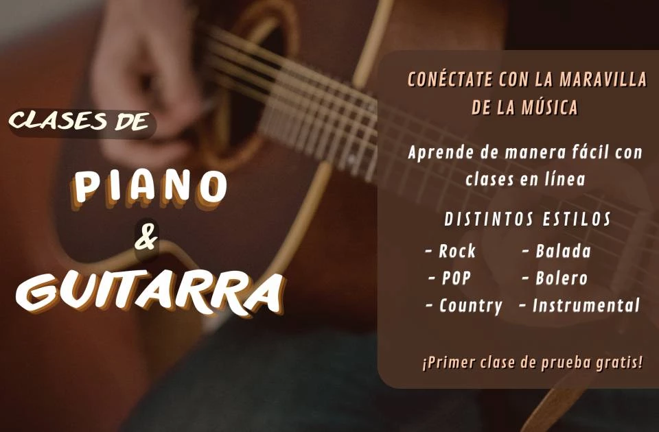 Clases de Guitarra y Piano en Línea - Tablón Profesores particulares Las  Rozas