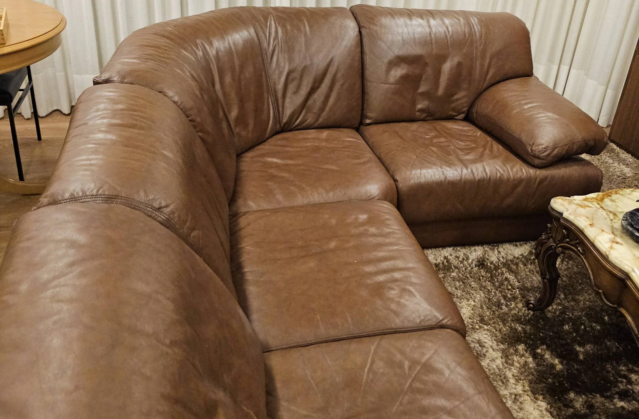 Sofá de cuero de 5 módulos